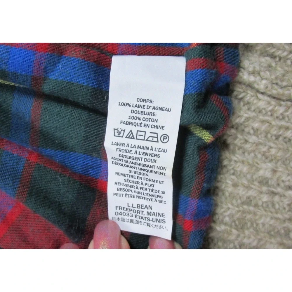 L.L.Bean Classic Ragg Lambswool Cardigan Sweater Men's (XXL) Flannel Lined Zip